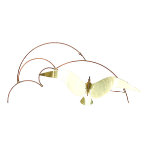 Large Vintage Brass Curtis Jeré Style Wall Handing Seagull Sculpture