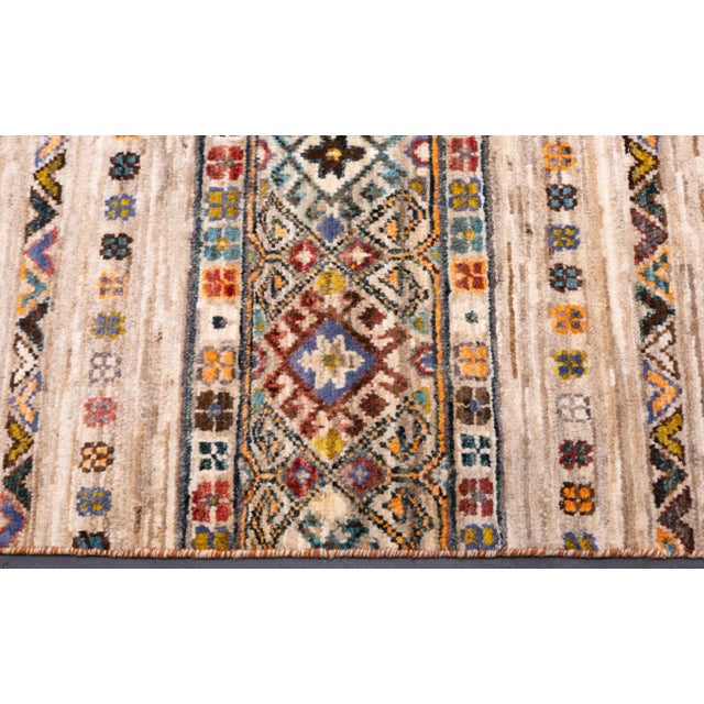 Tan Contemporary Gabbeh Rug 6'8'' X 9'9'' For Sale - Image 8 of 9
