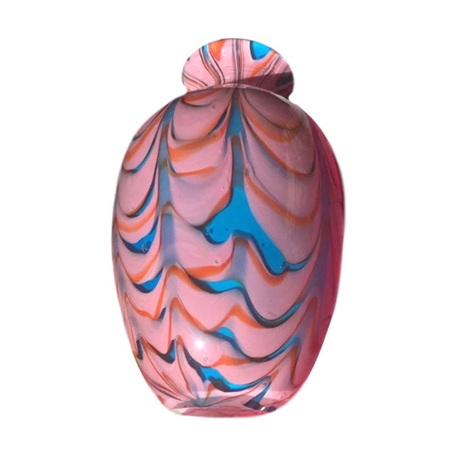Late 20th Century Late 20th Century Hand Blown Murano Style Eclectic Glass Art Vase For Sale - Image 5 of 8