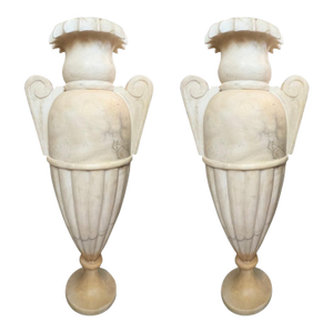 1920s Pair of Italian Neoclassical Style Alabaster Lamps