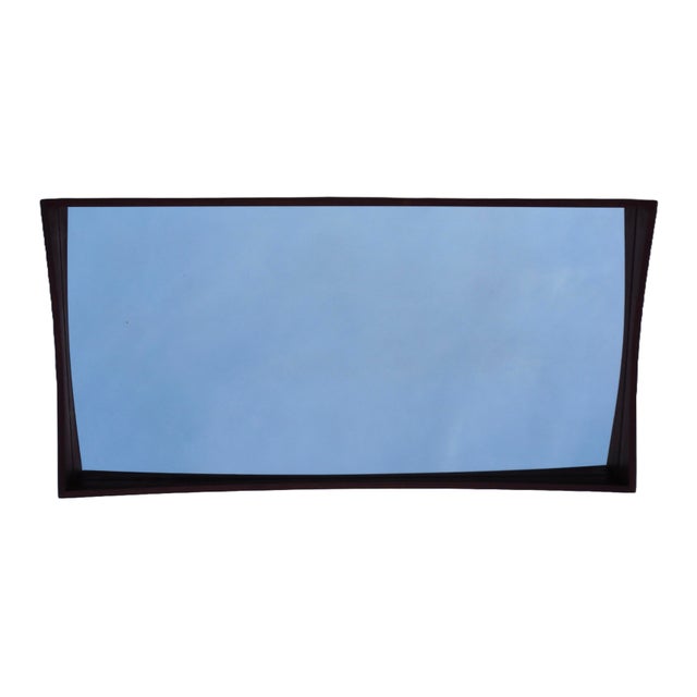 Mid-Century Modern Scandinavian Modern Mirror with Concave Teak Frame by Jansen Spejle, 1950s For Sale - Image 3 of 10