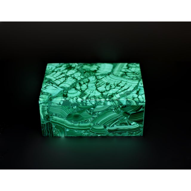 Natural Malachite Box Geological Scene For Sale In Los Angeles - Image 6 of 11