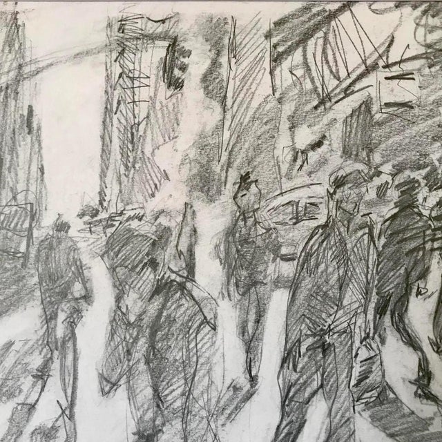 2020s Original Drawing "Figures Time Square New York “ by Tom Christopher For Sale - Image 5 of 6