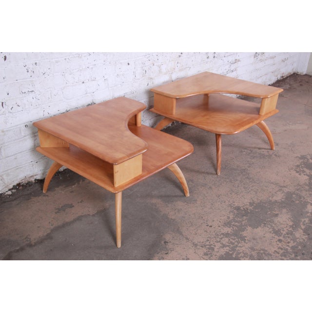 Heywood Wakefield MidCentury Modern Solid Maple Corner End Table