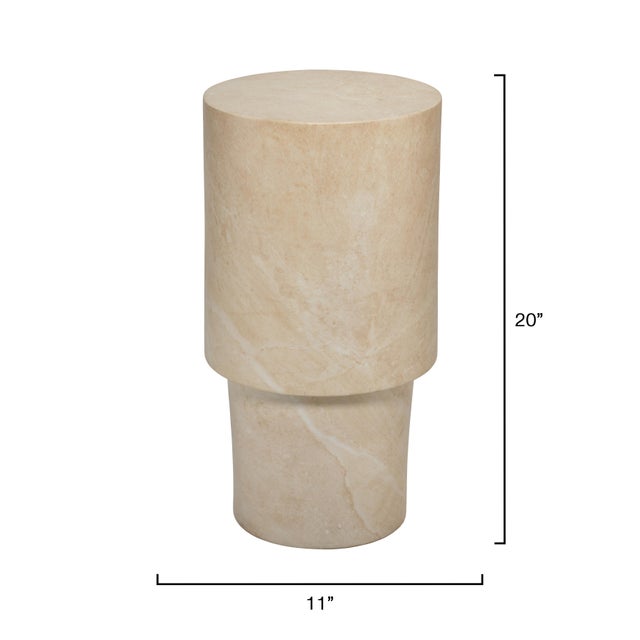 Contemporary St. Germain Drink Table, Marbled Cream For Sale - Image 3 of 6