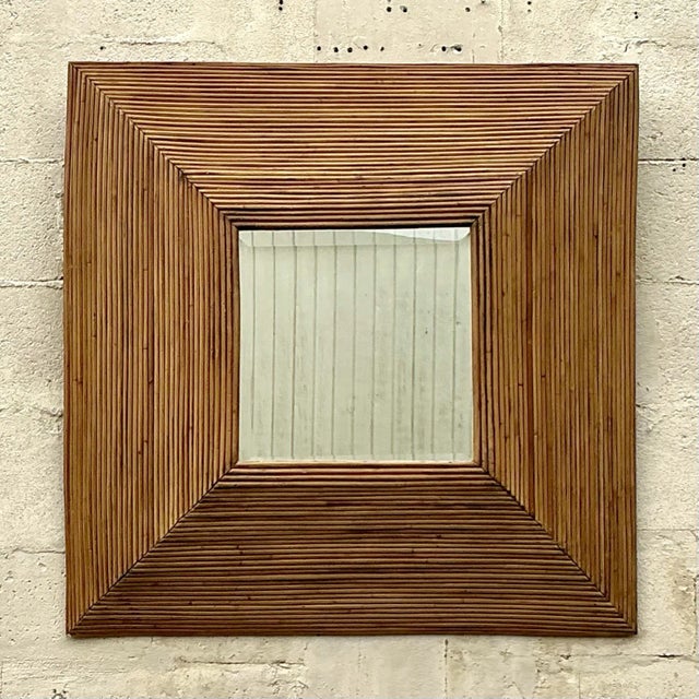 Vintage Coastal Pencil Reed Mirror For Sale In West Palm - Image 6 of 8