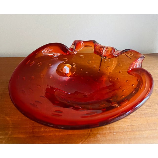 Blenko Murano Glass Ashtray Trinket Bowl For Sale - Image 4 of 10