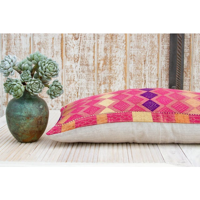 Textile Antique Jaina Sindh Silk Pillow For Sale - Image 7 of 10