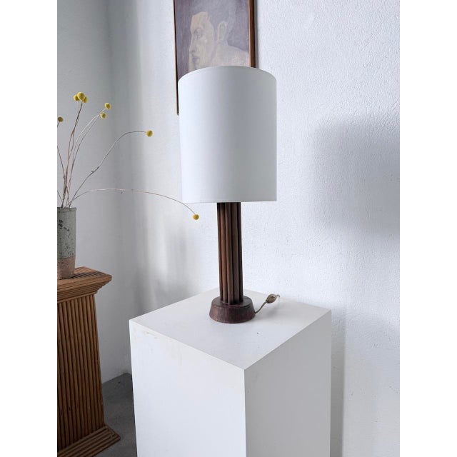 Vintage Art Deco Oak Desk Lamp, 1940s For Sale - Image 4 of 18