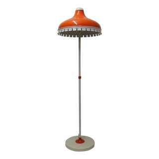 Space Age Orange and White Metal Floor Lamp attributed to Meyer, Germany, 1960s For Sale