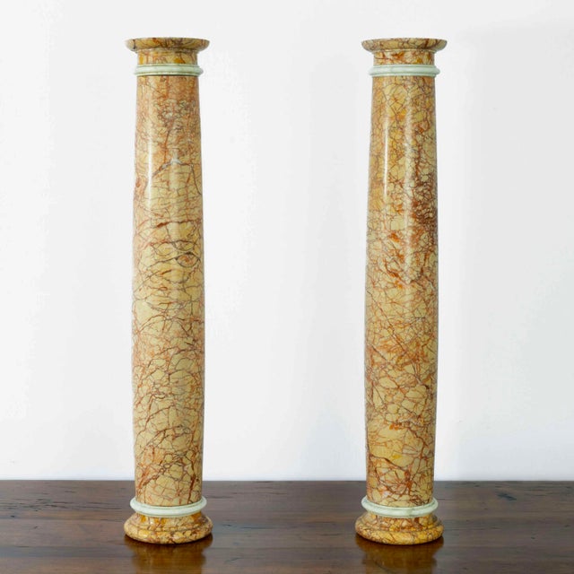 Antique Italian Marble Columns, Set of 2 For Sale - Image 6 of 6