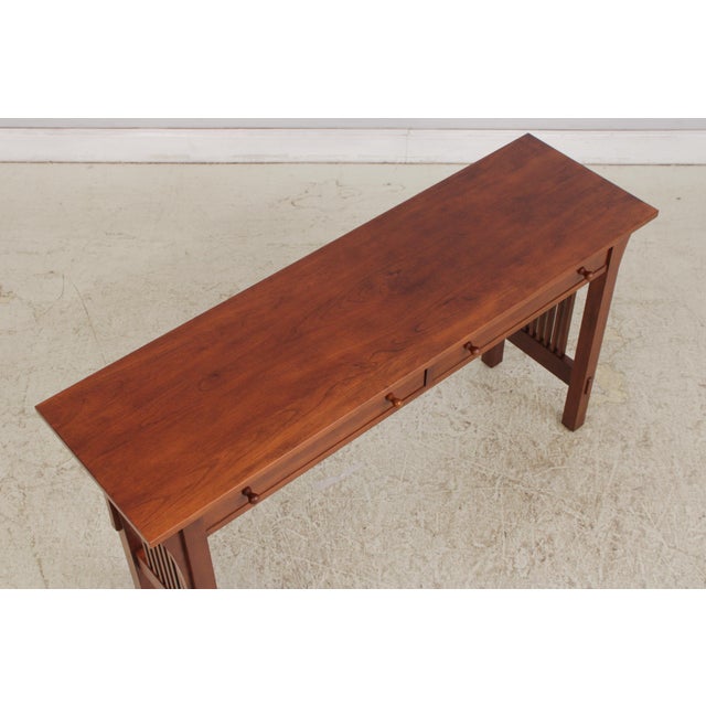 Wood Stickley Mission Cherry 2 Drawer Sofa Table For Sale - Image 7 of 16
