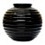 Monumental Ribbed Black Ceramic Floor Vase by Haeger, No. 4340. Made in Usa For Sale