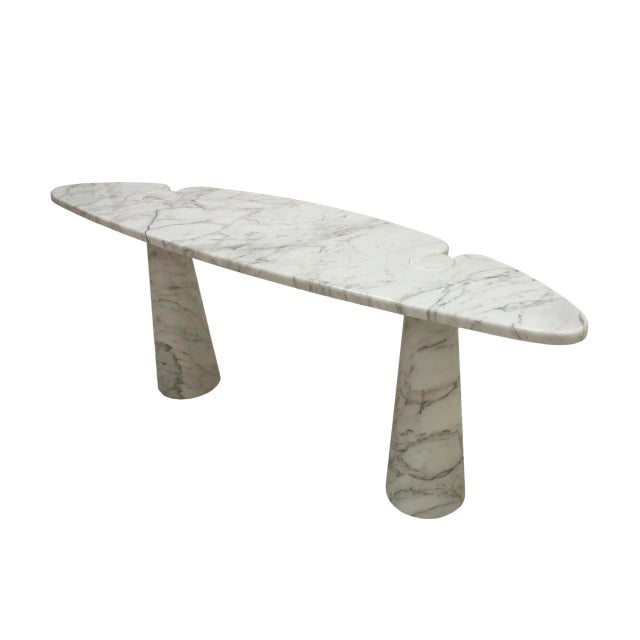 Mid-Century Modern White Carrara Marble Eros Console Table by Angelo Mangiarotti for Skipper, Italy For Sale - Image 3 of 10
