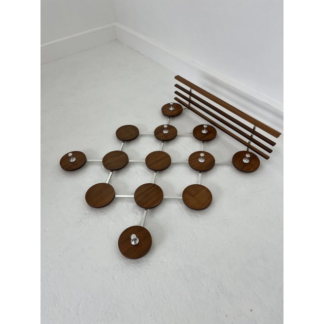 Brown Vintage Scandinavianteak and Metal Coat Rack, 1960s For Sale - Image 8 of 12