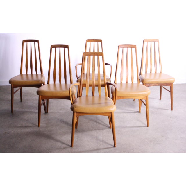 1970s Mid-Century Modern Koefoeds Hornslet 'Eva' Teak and Leather Dining Chairs - Set of 6 For Sale - Image 5 of 5