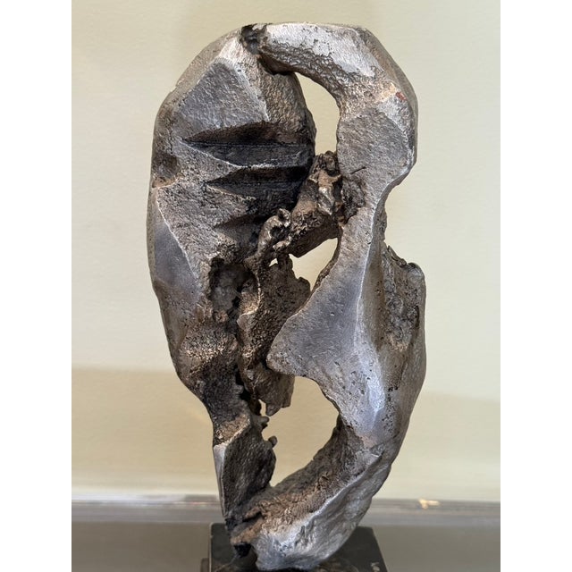 1970s Mid-Century Modern Brutalist Cast Metal Abstract Sculpture by Gloria Burton For Sale In Los Angeles - Image 6 of 10