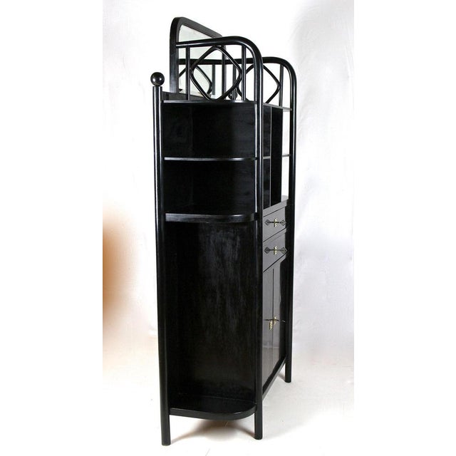 Art Nouveau Black Display Cabinet attributed to Josef Hoffmann for Thonet, 1905 For Sale - Image 16 of 18