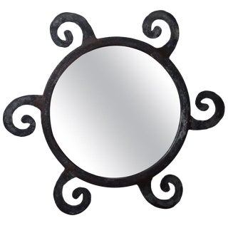 Artistic Iron Sun Mirror For Sale