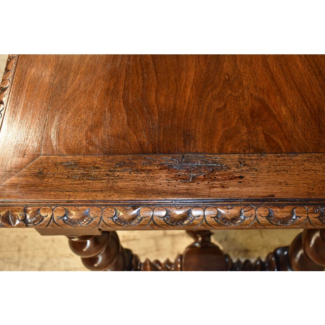 19th Century Walnut Library Table For Sale - Image 15 of 15