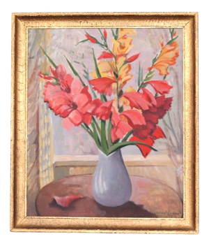 Gunnar Larsson, Flowers, 1950s, Oil on Canvas, Framed