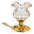 Vintage Brass Chamberstick Candle Holder With Ruffled Glass Hurricane Shade For Sale