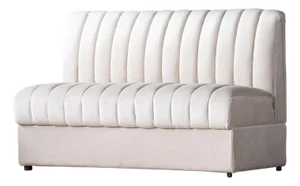 Matthew Izzo Home Estelle Oatmeal Velvet Straight Banquette Sofa