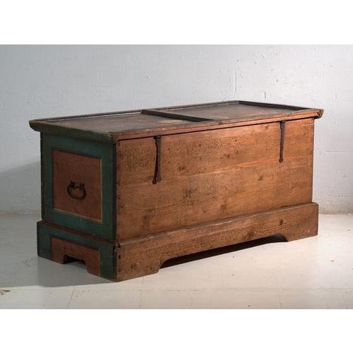 Antique Marriage Chest in Painted Pine, Central Europe, 1841 For Sale - Image 18 of 18