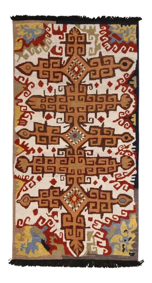 Rug & Kilim Russian Tribal Style Rug in Beige-Brown, 3x5