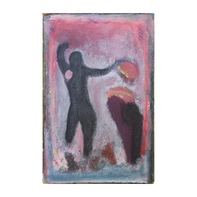 Morris Gluckman Untitled Expressionist Style Figurative Abstract On Masonite 1940's For Sale In Houston - Image 6 of 6