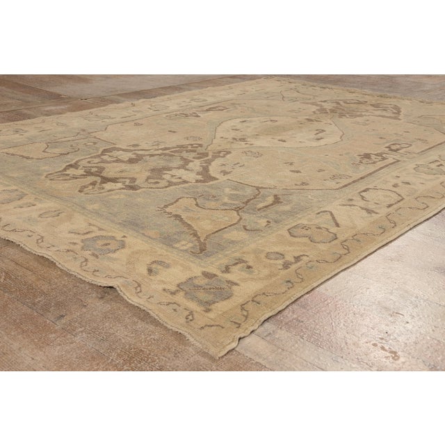Sand Vintage Turkish Oushak Rug, 06'00 X 08'04 For Sale - Image 8 of 10
