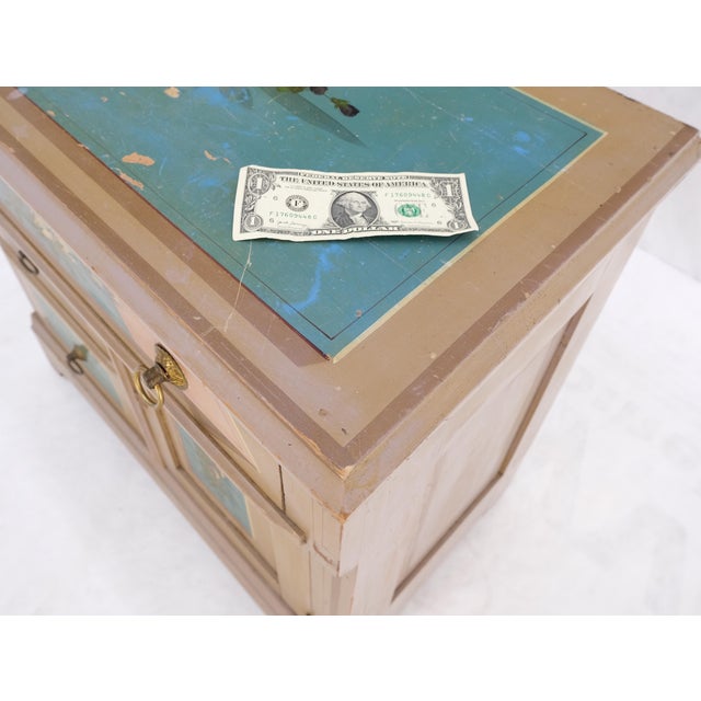 Victorian Victorian Hand Painted Dresser Mirror King Bed Headboard Chair Footstool Drawers For Sale - Image 3 of 18