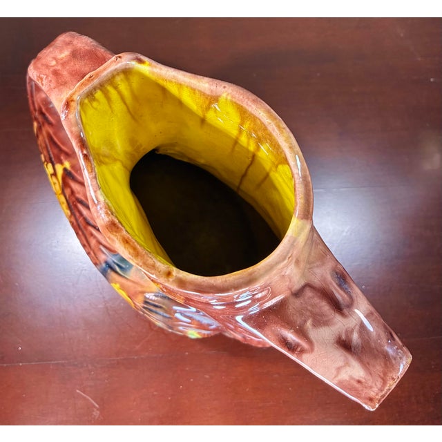 Brown Mid 20th Century Mid-Century Modern Glazed Drip-Ware Duck Art Pottery Pitcher For Sale - Image 8 of 9