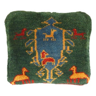 Pasargad DC Fine Hand Knotted Persian Gabbeh Pillow For Sale