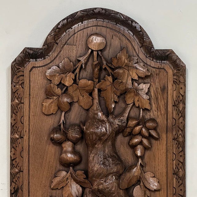 Chestnut Pair 19th Century Country French Hunt Style Hand-Carved Oak Plaques For Sale - Image 8 of 16