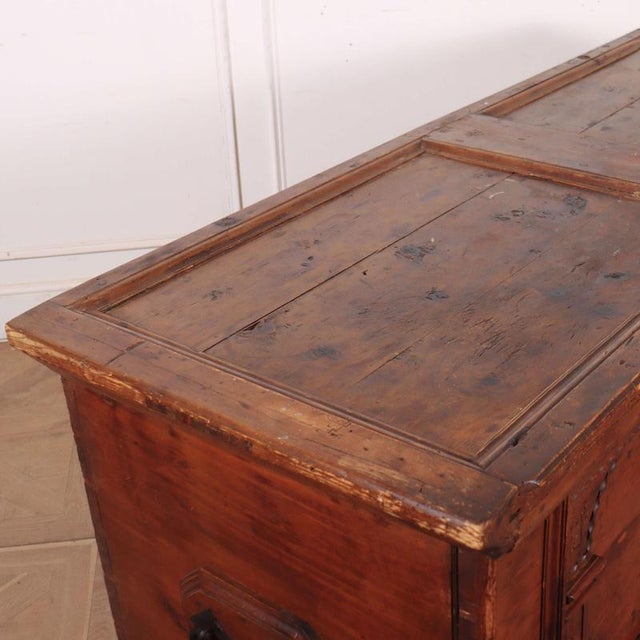 Brown Spanish Chest in Pine, 1774 For Sale - Image 8 of 10
