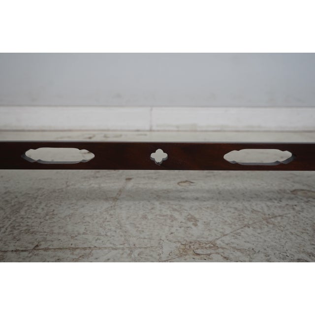 Wood Southwood Chippendale Mahogany Upholstered Window Bench For Sale - Image 7 of 14