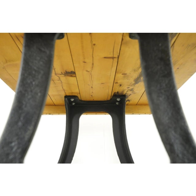 Brown Handcrafted Cedar and Cast Iron New York Legs Farm Table For Sale - Image 8 of 8