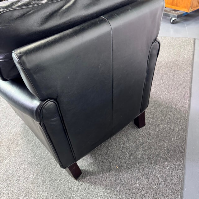 Animal Skin Pottery Barn Brooklyn Leather Armchair For Sale - Image 7 of 8