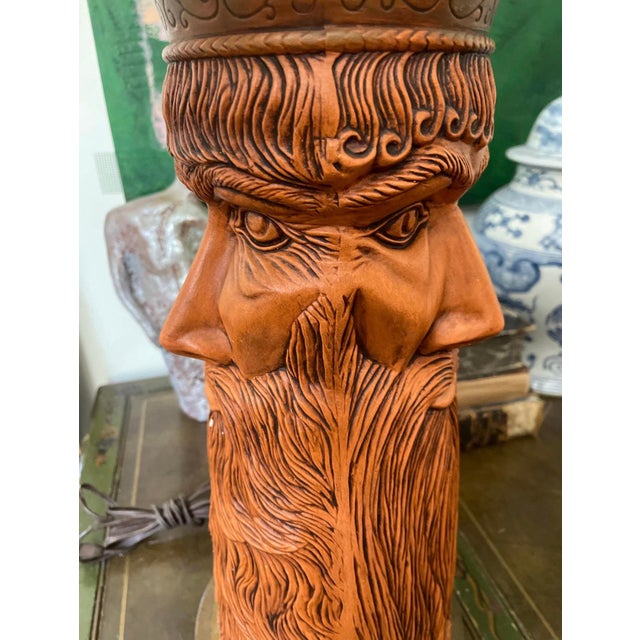 Vintage 1960s Bearded Face Lamp For Sale - Image 4 of 10