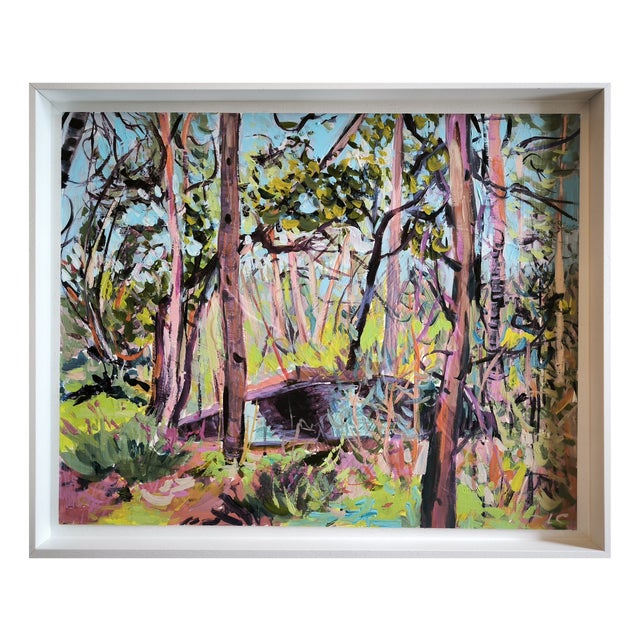Linda Clerget, Meet in the Forest, Acrylic, Framed For Sale