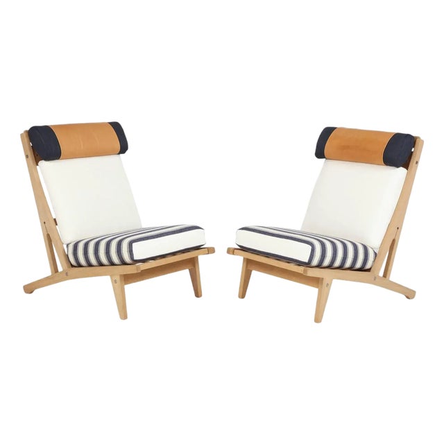 C. 1960's Hans J. Wegner Denmark "Getama" Lounge Chairs - A Pair (Restored) For Sale