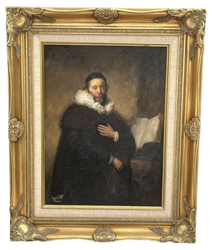 J Gaston, Portrait of Don Gianni Cononico, Head of Catholic Church, Palermo, 20th Century, Oil on Board, Framed