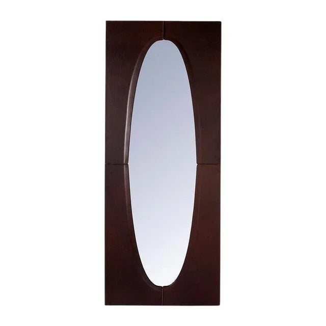 Black Liquid Days Wall Mirror with Faux Leather Frame by Oscar Maschera For Sale - Image 8 of 8