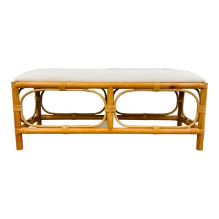 Organic Modern Natural Rattan Laguna Bench For Sale