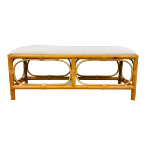 Organic Modern Natural Rattan Laguna Bench