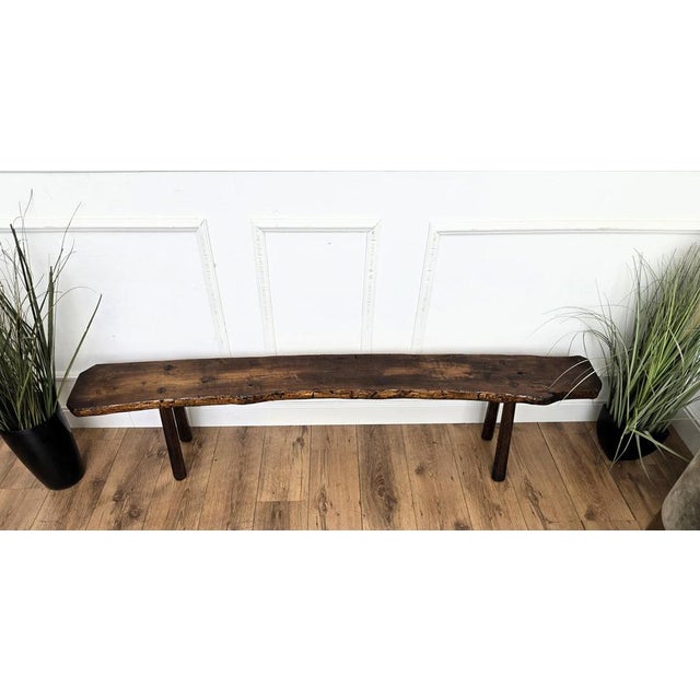 Wood Antique Italian Wooden Bench, 1890s For Sale - Image 7 of 8