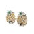 Mid 20th Century Mid-Century Italian 18k Gold Emerald & Diamond Earrings, A Pair For Sale - Image 9 of 10