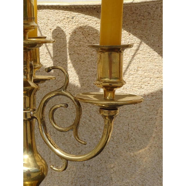 Metal Copper Candlestick Bedside Lamps, 1890s, Set of 2 For Sale - Image 7 of 18