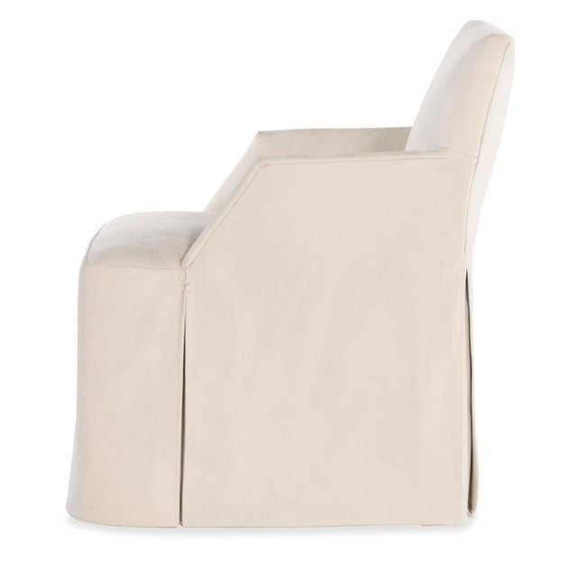 The European inspired dining or club chair, with waterfall arm and tight seat is characterized by its smooth, flowing...